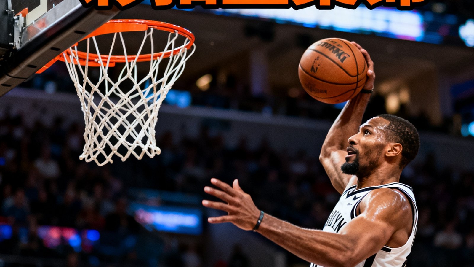NBA常规赛精彩扣篮集锦封面，球员飞身暴扣的震撼瞬间定格画面